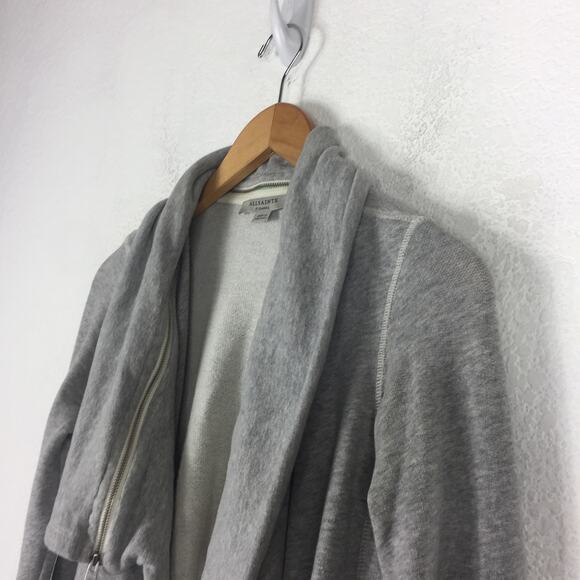 Allsaints Mila Dahlia Sweatshirt Cardigan Size XS Grey Oversized Knit Emo Grunge - Picture 8 of 14